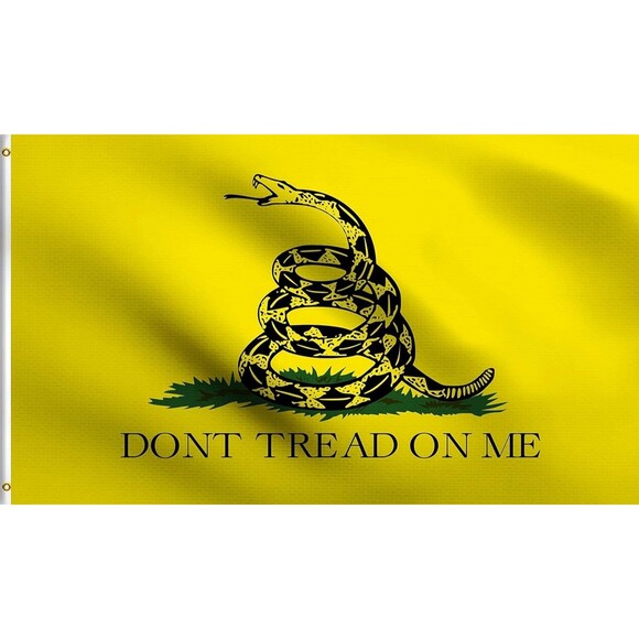 Don’t Tread On Me, Cap Distressed Gray Cotton Adjustable with Flag 3x5' New - Picture 2 of 9